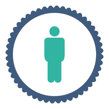 Adam düz kobalt ve mavi renkler damga simgesi yuvarlak