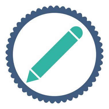 Kalem düz kobalt ve mavi renkler damga simgesi yuvarlak