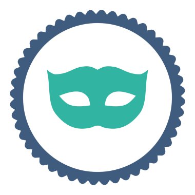 Gizlilik maskesi düz kobalt ve mavi renkler damga simgesi yuvarlak