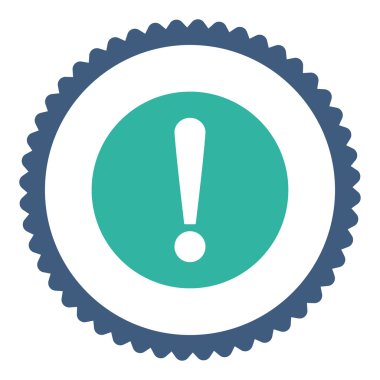 Sorun düz kobalt ve mavi renkler damga simgesi yuvarlak