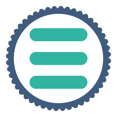 Yığın düz kobalt ve mavi renkler damga simgesi yuvarlak