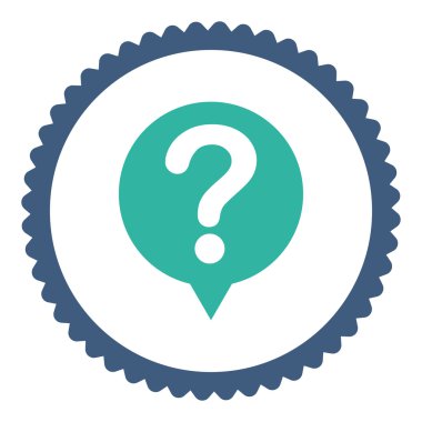 Durum düz kobalt ve mavi renkler damga simgesi yuvarlak