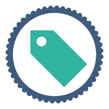 Etiketi düz kobalt ve mavi renkler damga simgesi yuvarlak