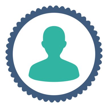 Kullanıcı düz kobalt ve mavi renkler damga simgesi yuvarlak