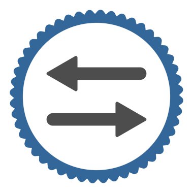 Oklar Exchange düz kobalt ve gri renkler damga simgesi yuvarlak