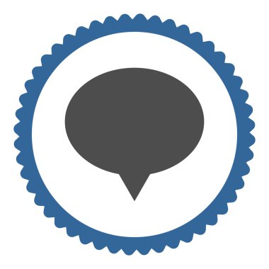 Afiş düz kobalt ve gri renkler damga simgesi yuvarlak