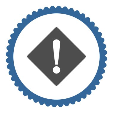 Hata düz kobalt ve gri renkler damga simgesi yuvarlak