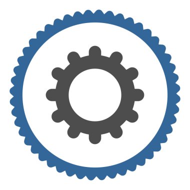 Vites düz kobalt ve gri renkler damga simgesi yuvarlak