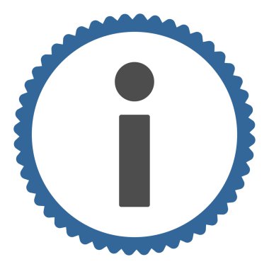 Bilgi düz kobalt ve gri renkler damga simgesi yuvarlak