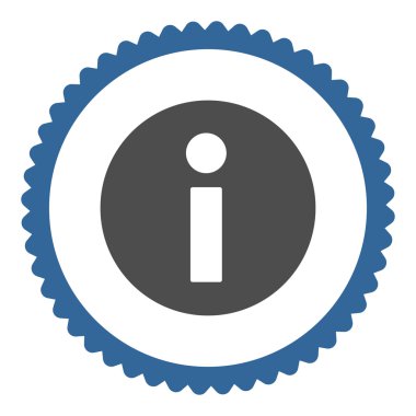 Bilgi düz kobalt ve gri renkler damga simgesi yuvarlak