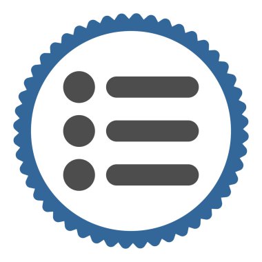 Öğeleri düz kobalt ve gri renkler damga simgesi yuvarlak