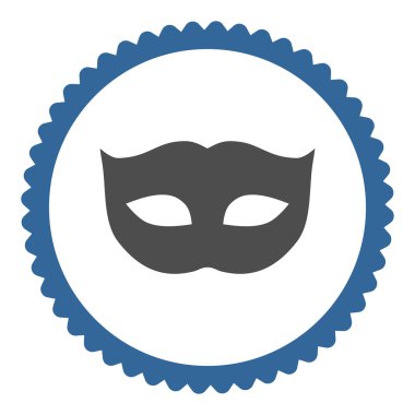 Gizlilik maskesi düz kobalt ve gri renkler damga simgesi yuvarlak