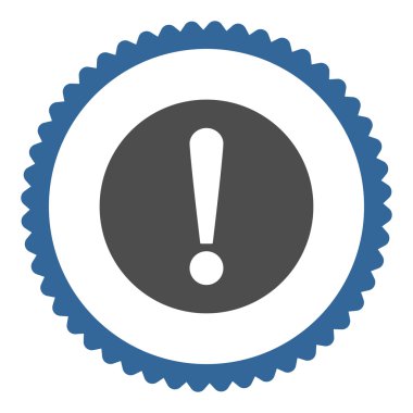 Sorun düz kobalt ve gri renkler damga simgesi yuvarlak