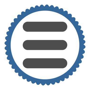 Yığın düz kobalt ve gri renkler damga simgesi yuvarlak