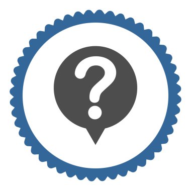 Durum düz kobalt ve gri renkler damga simgesi yuvarlak