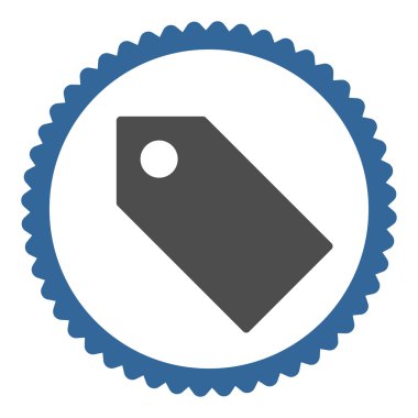 Etiketi düz kobalt ve gri renkler damga simgesi yuvarlak