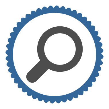 Görünüm düz kobalt ve gri renkler damga simgesi yuvarlak