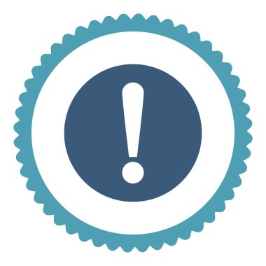 Sorun düz mavi ve mavi renkler damga simgesi yuvarlak