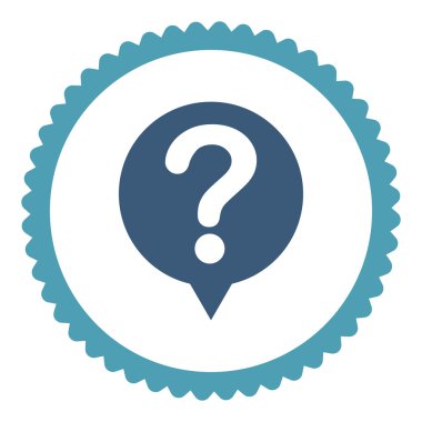 Yuvarlak damga simge durumu düz mavi ve mavi renkler