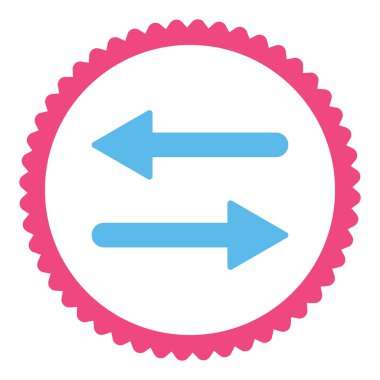Oklar Exchange düz pembe ve mavi renkler damga simgesi yuvarlak