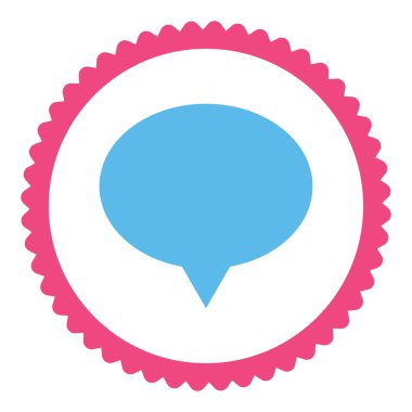 Afiş düz pembe ve mavi renkler damga simgesi yuvarlak