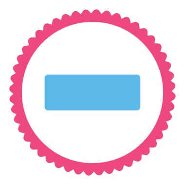 Düz pembe ve mavi renkler damga simgesi yuvarlak