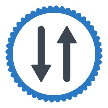 Oklar Exchange dikey düz düz mavi renkler damga simgesi yuvarlak