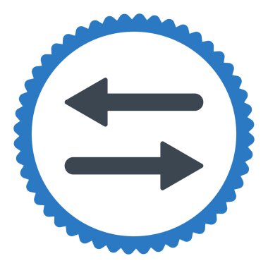 Oklar Exchange düz düz mavi renkler damga simgesi yuvarlak