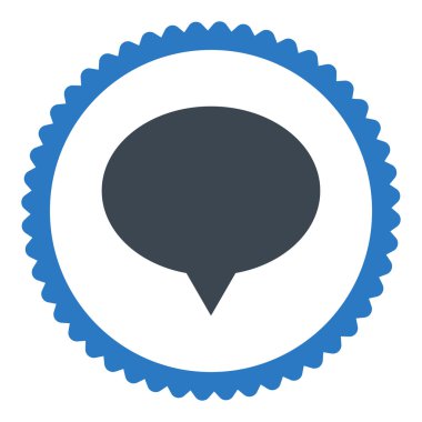 Afiş düz düz mavi renkler damga simgesi yuvarlak