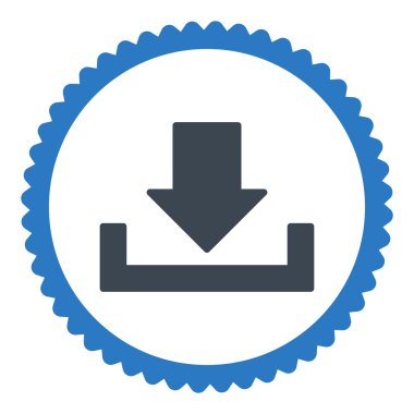 Düz düz mavi renkler damga simgesi yuvarlak indir