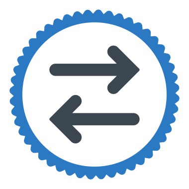 Fiske vurmak yatay düz düz mavi renkler damga simgesi yuvarlak