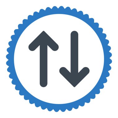 Fiske vurmak düz düz mavi renkler damga simgesi yuvarlak