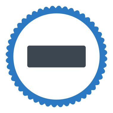 Düz düz mavi renkler damga simgesi yuvarlak