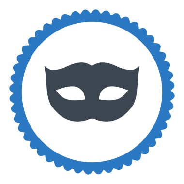 Gizlilik maskesi düz düz mavi renkler damga simgesi yuvarlak