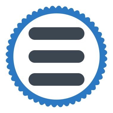 Yığın düz düz mavi renkler damga simgesi yuvarlak