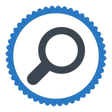 Görünümü düz düz mavi renkler damga simgesi yuvarlak