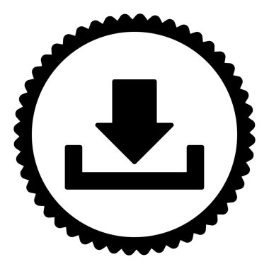 Download düz siyah renk yuvarlak damga simgesi