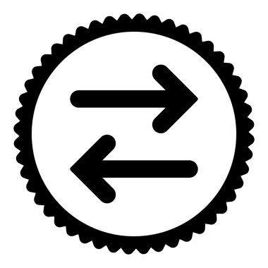 Fiske vurmak yatay düz siyah renkli yuvarlak damga simgesi