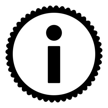 Bilgi düz siyah renk yuvarlak damga simgesi