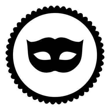 Gizlilik düz siyah maske rengi yuvarlak damga simgesi