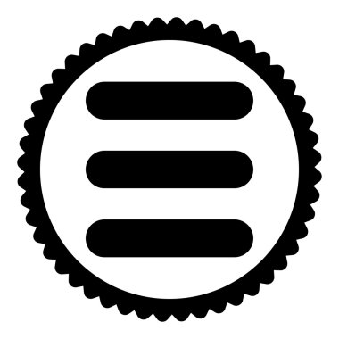 Yığın düz siyah renk yuvarlak damga simgesi