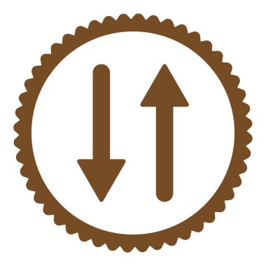 Oklar Exchange dikey düz kahverengi renk yuvarlak damga simgesi