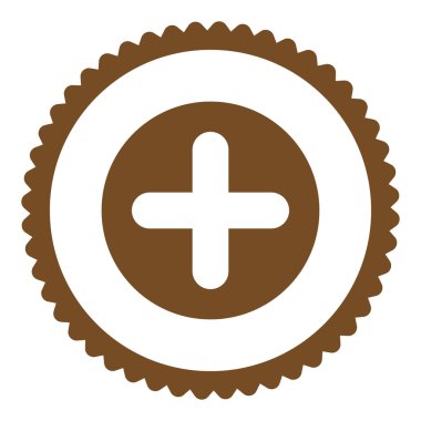 Damga simgesi yuvarlak düz kahverengi renk oluşturma