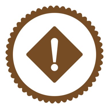 Hata düz kahverengi rengi yuvarlak damga simgesi