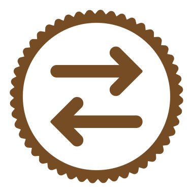 Fiske vurmak yatay düz kahverengi renk yuvarlak damga simgesi