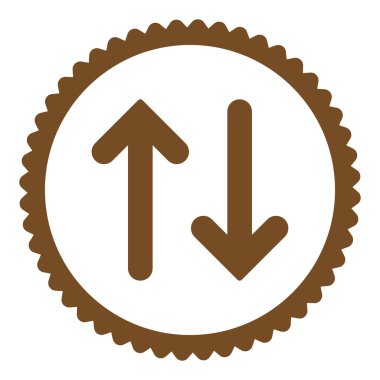 Fiske vurmak düz kahverengi renk yuvarlak damga simgesi