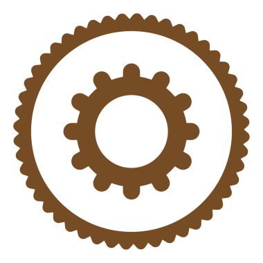 Vites düz kahverengi renk yuvarlak damga simgesi