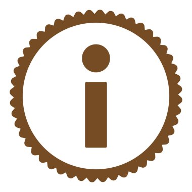 Bilgi düz kahverengi renk yuvarlak damga simgesi