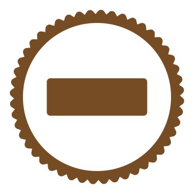 Düz kahverengi renk damga simgesi yuvarlak