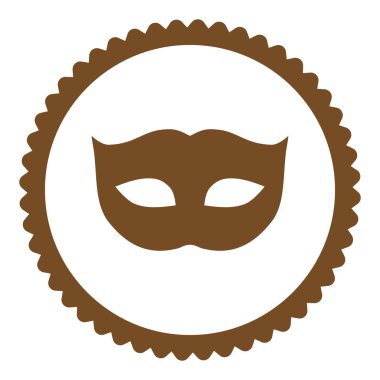 Gizlilik maske düz kahverengi rengi yuvarlak damga simgesi